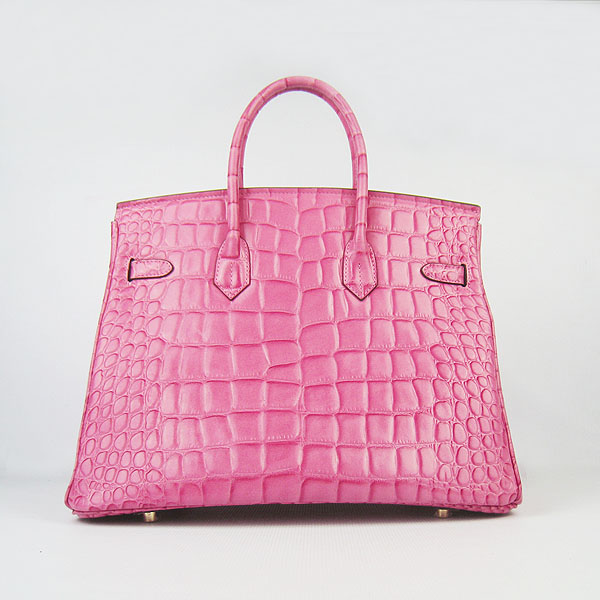 High Quality Fake Hermes Birkin 35CM Max Crocodile Veins Leather Bag Peach 6089 - Click Image to Close